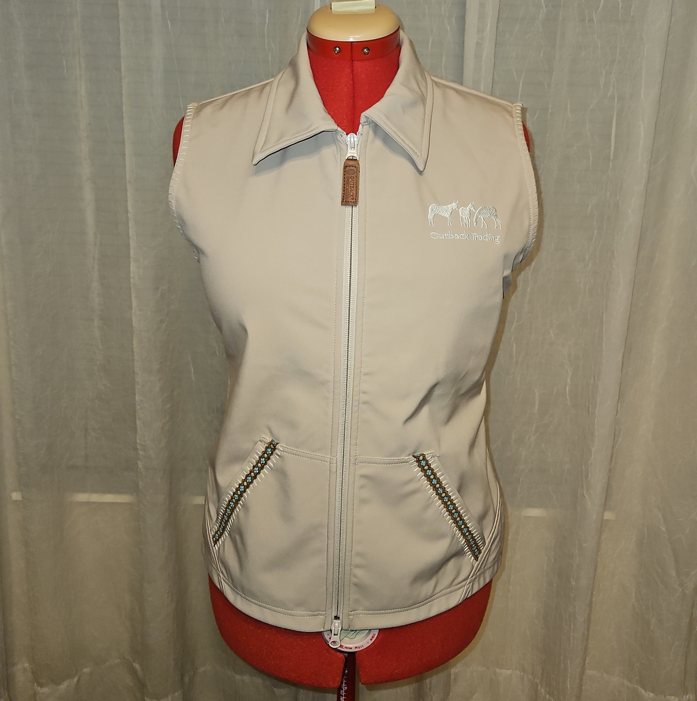 Outback Trading Co. Women's Light Beige Sleeveless Softshell Vest